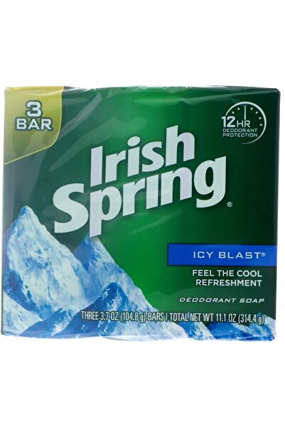 Casio Irish Spring Deodorant Soap Bar, Icy Blast, 3.7 Oz, 3 Pack