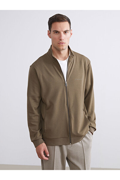 LC Waikiki İzr New Season Comfortable Fit Stand Collar Men's Zippered Sweatshirt