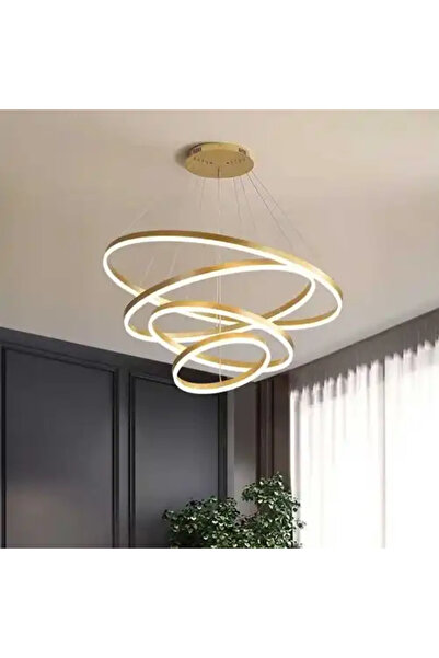 LED CONCEPT Smart LED chandelier with remote control and three types of light, round, 113W, dimmable, 80x80x100cm