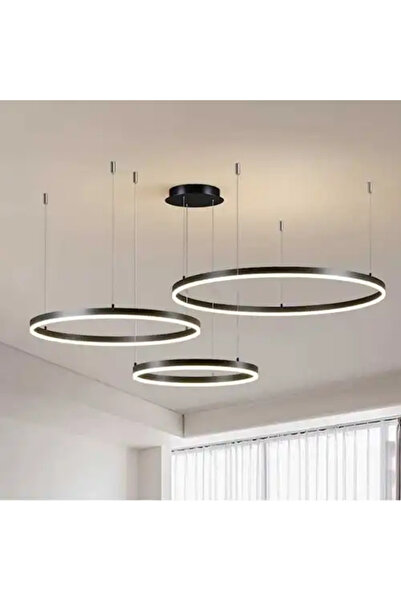 LED CONCEPT Smart LED chandelier with remote control and three types of light, round, 144W, dimmable, 150x80x100cm
