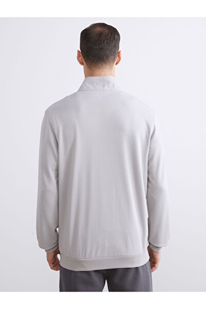 LC Waikiki Plus New Season Comfortable Fit Stand Collar Men's Zippered Sweatshirt