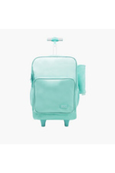 Roco Plain Trolley Backpack 15.6 Inch with Extendable Handle and Pencil Case from - 46×33×20 cm