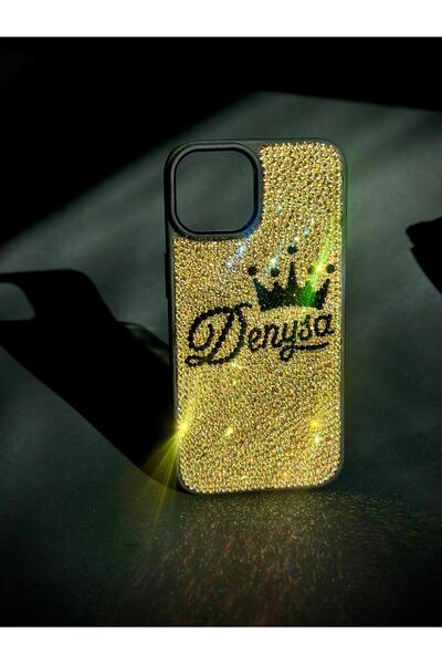 delshop Personalized Phone Case with Crystals, iPhone 15 Pro