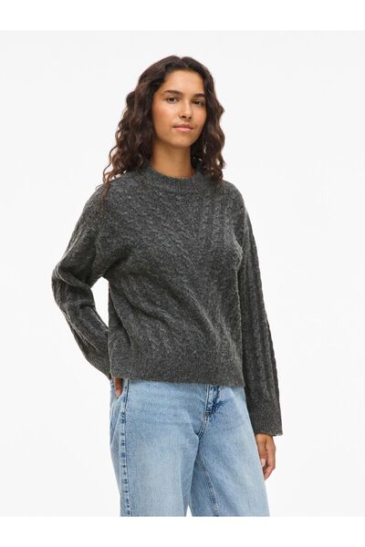 VILA Strickpullover VIRELLI Stehkragen