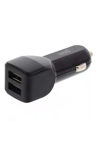 OEM Alimentator USB bricheta auto 2 iesiri 2.4A negru Well