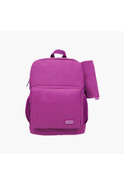 Roco 16-inch Plain Backpack with Adjustable Shoulder Straps and Pencil Case from - 43 x 31 x 14 cm