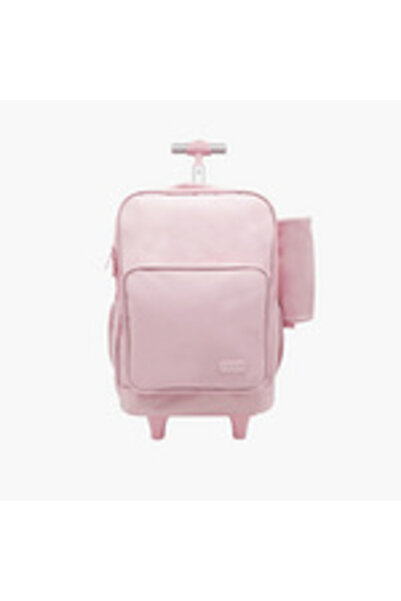 Roco Plain Trolley Backpack 15.6 Inches with Telescopic Handle and Pencil Case from - 46x33x20 cm