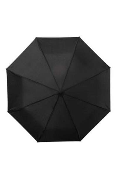OEM Automatic Folding Black Umbrella with Curved Handle, 34 cm