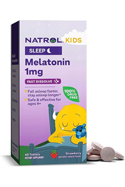 Natrol Kids Melatonin 1mg, Fast Dissolve 40 Tablets, Packaging may vary