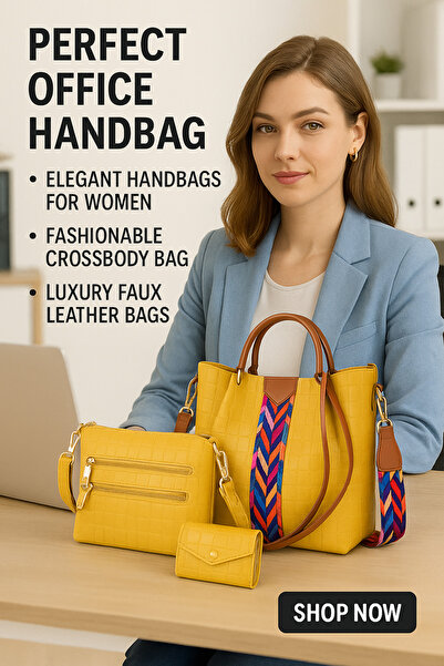 Generic Women’s PU Leather Handbag Set – Designer Tote Satchel Shoulder Bag with 3 Pouches