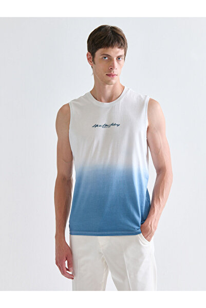 LC Waikiki طاقم الرقبة المطبوعة الرجال بلا أكمام تي شيرت