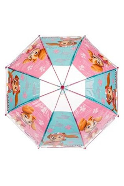PAW PATROL Rain Umbrella Manual Stick Transparent Pink Skye for Kids 64 cm
