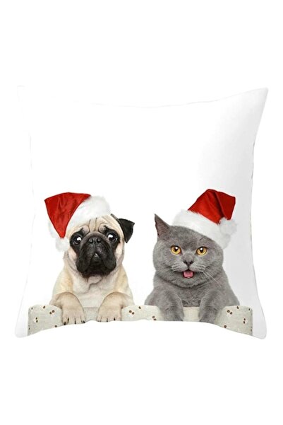 OEM Decorative Pillow Festive, Animal Model, 45 x 45 cm, White