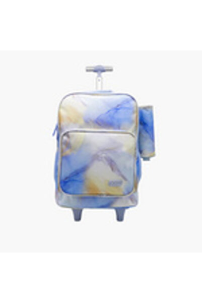 Roco 15.6-inch Printed Trolley Backpack with Retractable Handle and Pencil Case by - 46x33x20 cm