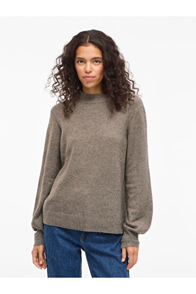 VILA Strickpullover VIHANNA Stehkragen