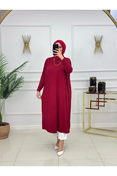 Enans Design فستان نسرين تونيك بأكمام خفاشية من قماش الفيسكوز الممشط