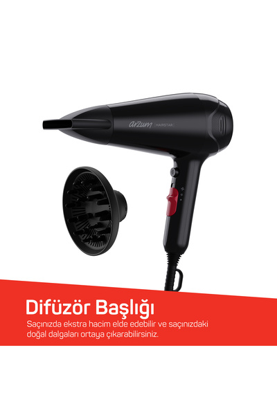 Arzum Hairstar Saç Kurutma Makinesi - Siyah - AR5113