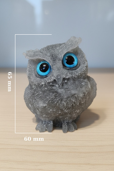 NehirTaş Sertifikalı Orijinal Labradorit Doğal Taşlı Baykuş