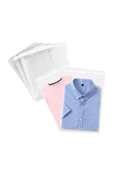 ambalaje365 LDPE Bags with Adhesive Flap 350 x 460 mm + 65 mm, 40 Microns