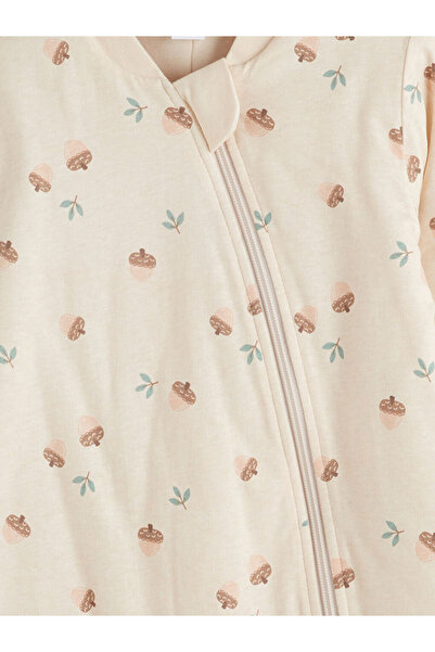 LC Waikiki Beige 2.5 Tog Crew Neck Long Sleeve Baby Girl Jumpsuit