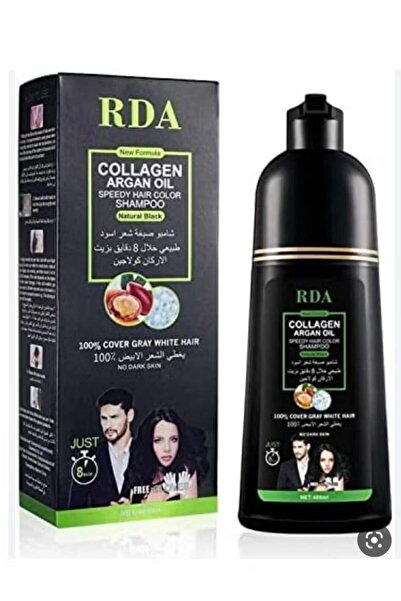 RDA شامبو صبغ الشعر الأسود - أسود طبيعي في 8 دقائق مع زيت الأرغان والكولاجين