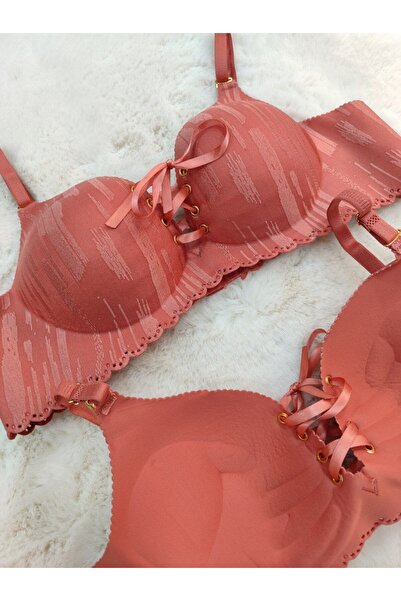 Love Angels Laser Cut Seamless Bra, Padded Non-Marking Wire-Free Front Tie-Up Detailed Bra