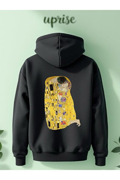 Vordevia Hanorac The Kiss Tablo cu imprimeu Cotton 3 Thread O supradimensionat