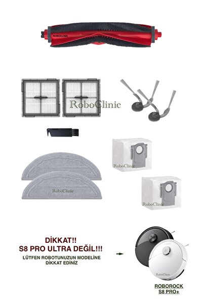 Roboclinic Roborock S8 Pro / S8 Pro+ (ULTRA DEĞİL!) Uyumlu Yedek Toz Torbası,...