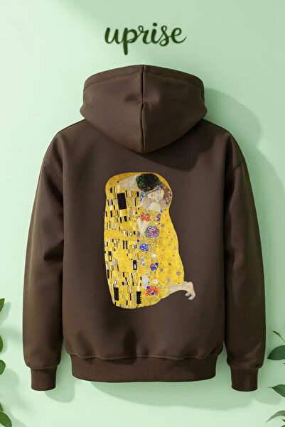 Vordevia Hanorac The Kiss Tablo cu imprimeu Cotton 3 Thread O supradimensionat