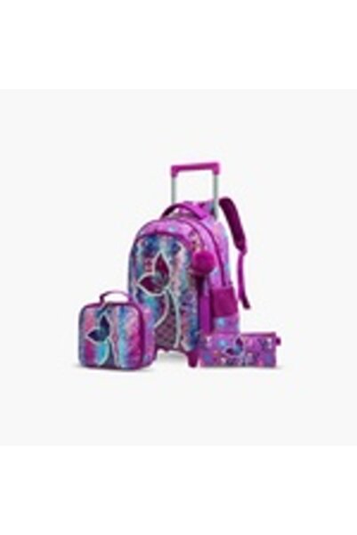 zmzm حقيبة مدرسية بعجلات، وصندوق غداء، وحافظة أقلام من إيزي كيدز، مقاس 16 بوص...