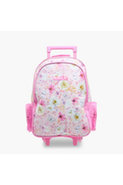 Nova Floral Printed Trolley Backpack with Pull Handle - 18 Inches