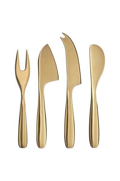 IKEA TILLAGD Cheese knife, set of 4, brass-colour
