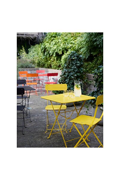 IKEA SUNDSÖ Table, bright yellow outdoor, 65 x 65 cm