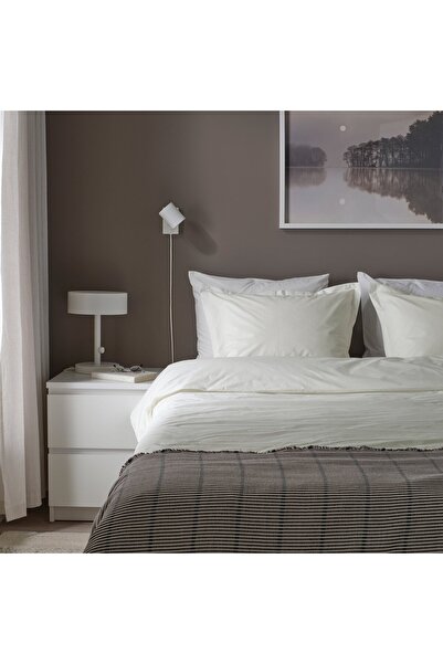 IKEA HAMPFLOCKEL Duvet cover and pillowcase, white, 150 x 200/50 x 80 cm