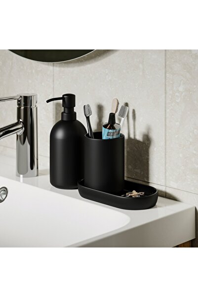 IKEA GANSJÖN 3-piece bathroom set, black