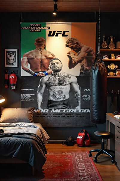 FG Store Conor McGregor Temalı Dijital Baskılı Duvar Örtüsü Duvar Halısı
