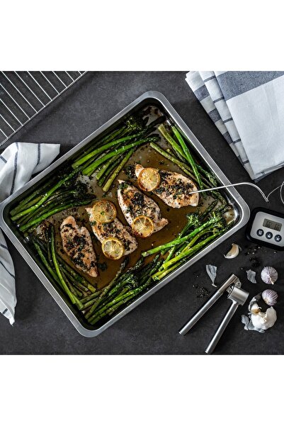 IKEA Roasting tray with grill rack, stainless steel, 34x24 cm 900.990.54