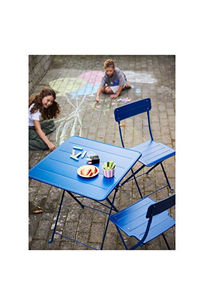 IKEA SUNDSÖ Table, Dark Blue Outdoor, 65 x 65 cm