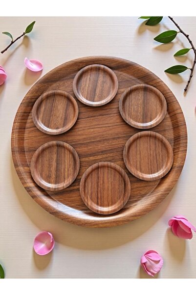 BARITCIOGLU Wooden Tray Tea Coaster Set