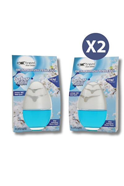 EXXTREM 2'li Bahar Esintisi Küre Oda ve Araba Kokusu – Dekoratif Cam Küre, 60...