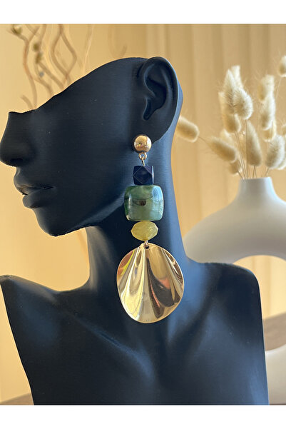 Büyük Hanım Bohemian Style Chunky Resin Metal Earrings