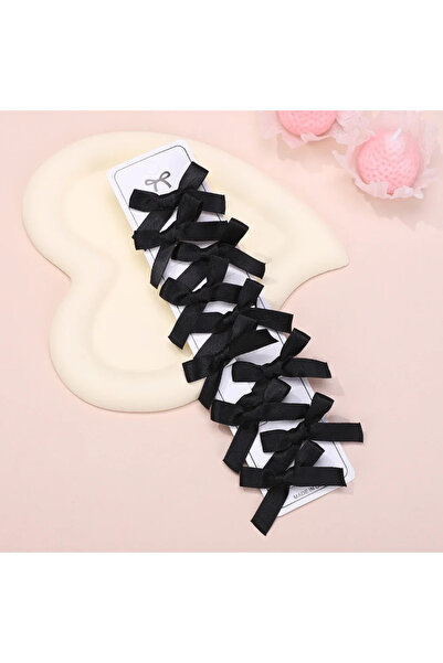 Fiyonks Atölye Ženska satenska traka, mini mašna, kopča, 10 komada