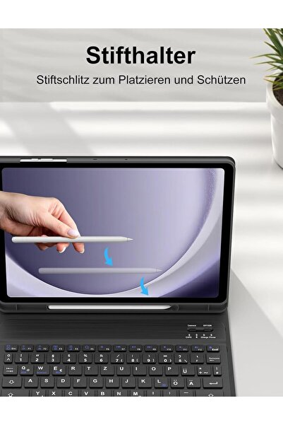 HYX Galaxy Tab A9+ Keyboard Case with Touchpad, QWERTY Layout, Tablet Cover, Black