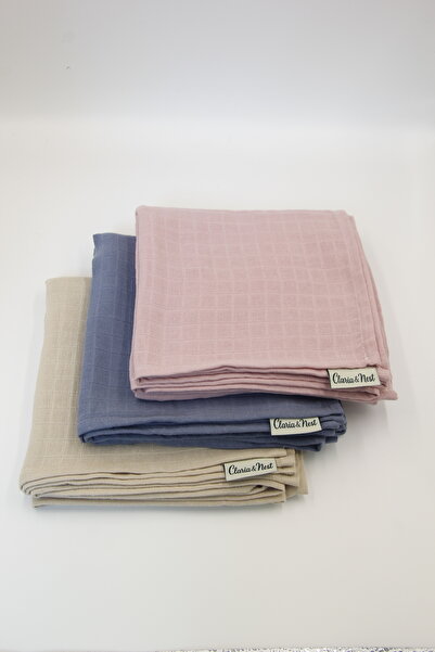 Claria&Nest 100٪ قطن |   مجموعة من 3 |   غطاء وبطانية قماش الموسلين للأطفال |...