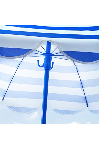 IKEA STRANDÖN Parasol, blue/white, 140 cm