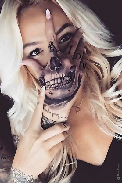 BP Tattoo Halloween El Dövmesi El Üzeri Kurukafa Geçici Dövme