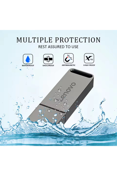 Generic محرك أقراص فلاش USB سعة 16 تيرابايت باللون الرمادي - سرعة فائقة، سعة تخزين هائلة، تصميم معدني متين