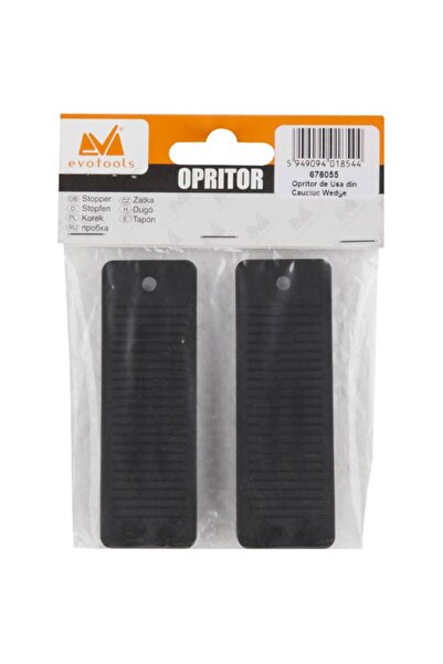 Evotools Set of 2 black rubber door stoppers