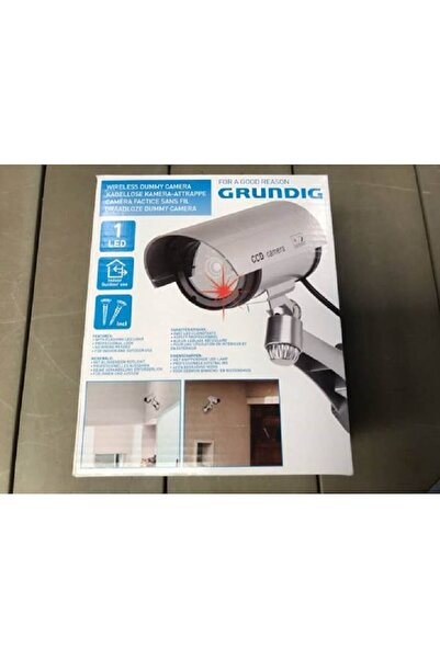 Grundig Cameră de supraveghere falsă cu LED IR roșu, gri, pentru interior și exterior