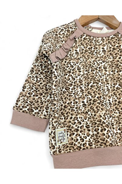 Ege Bebek Baby Girl Winter 3-Layered Leopard Patterned Stylish Baby Set for 6-9-12-18-24 Months